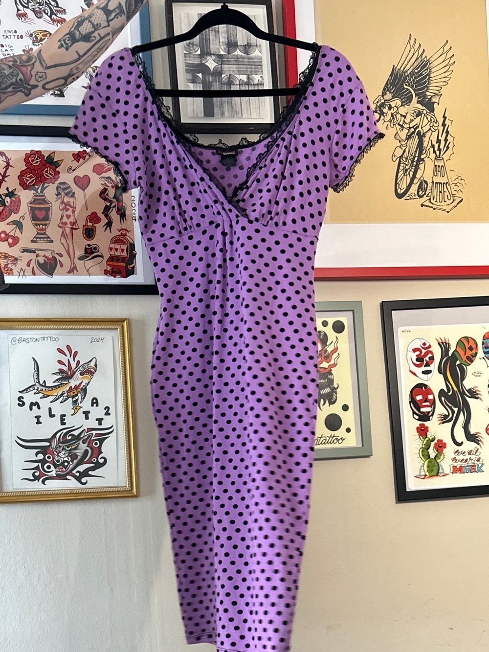 Switchblade Stiletto purple and black Annabella dress
